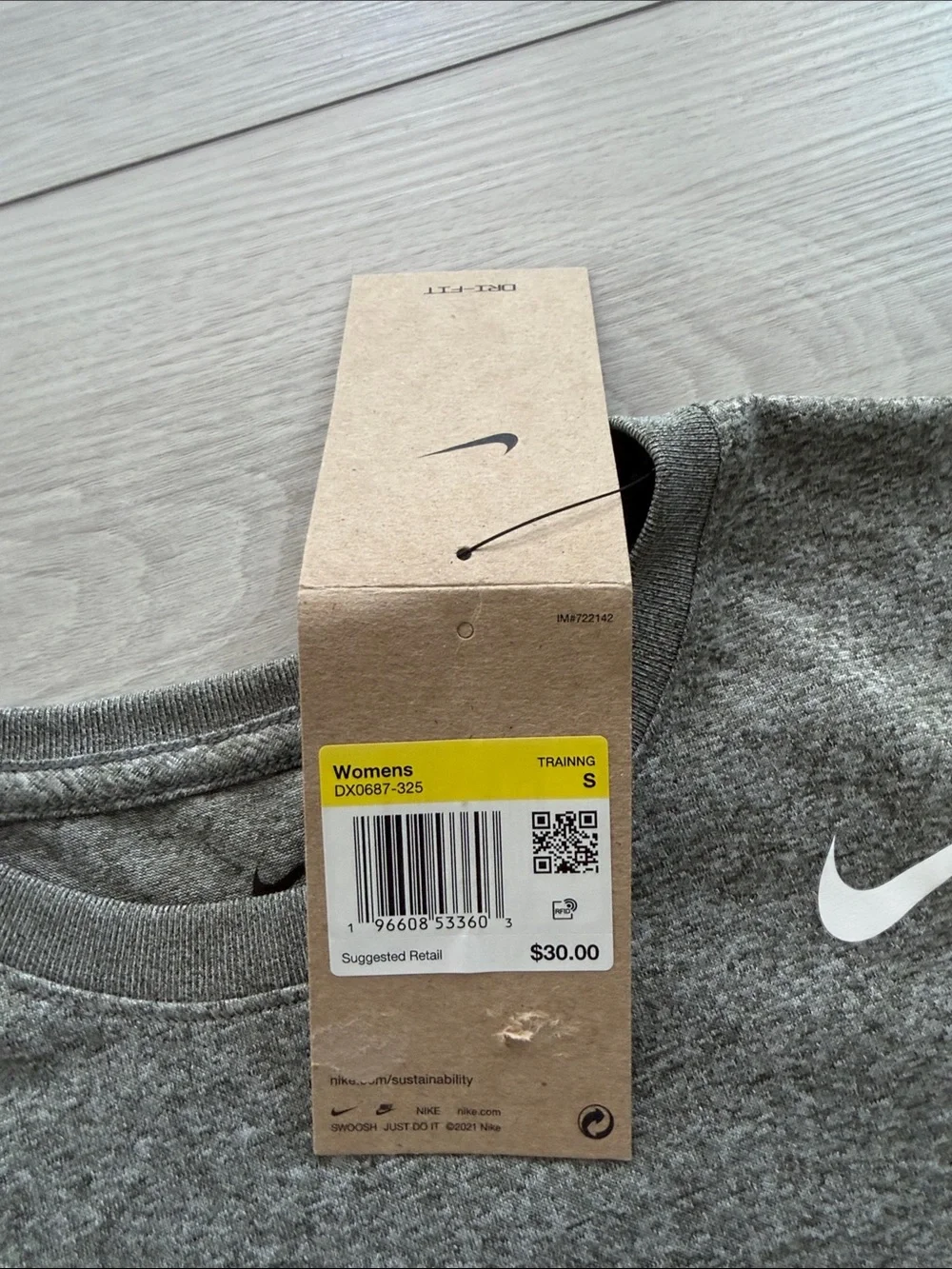 NWT Nike Women’s Grey Dri-FIT Crew Neck T-Shirt